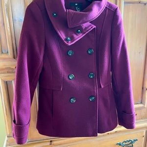 H&M - Merlot color, double breasted pea coat